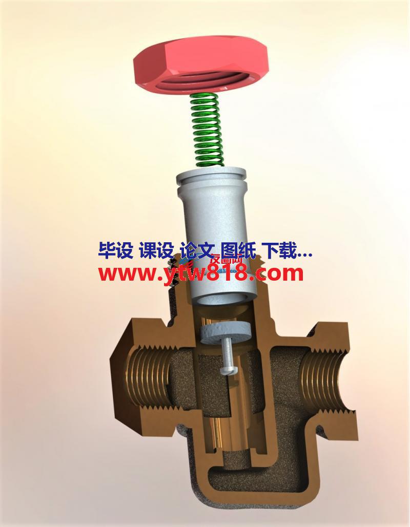 空气气压预扣阀3D数模图纸 Solidworks设计 附工程图