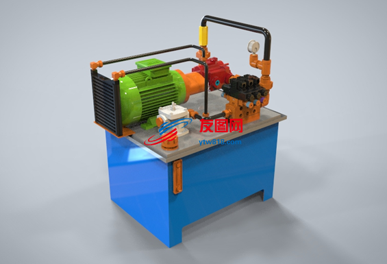 175液压泵箱结构3D模型三维图纸