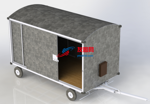 行李拖车3D数模图纸 Solidworks设计