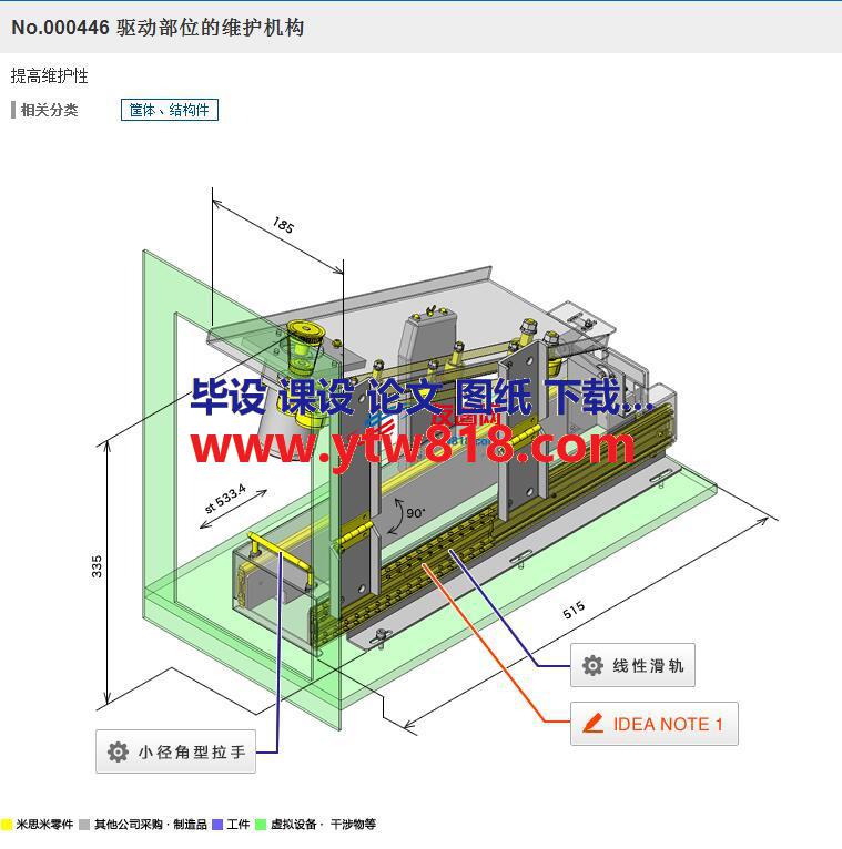 驱动部位的维护机构3D图纸 Solidworks设计 附STEP