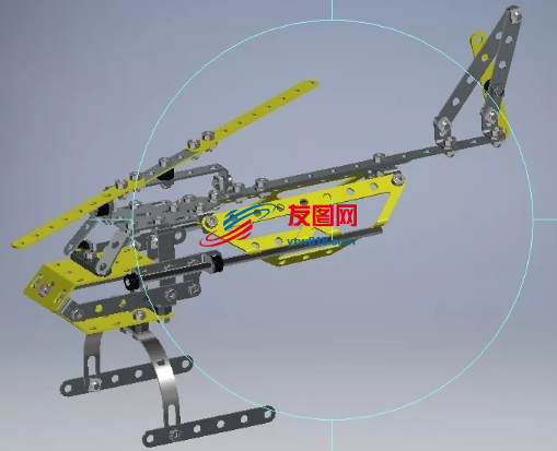 钣金结构玩具直升机模型3D图纸 INVENTOR设计