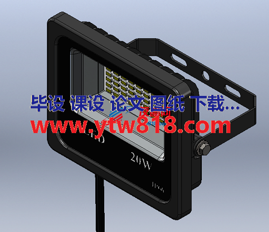 20W 1800L LED反光灯3D图纸 step x_t格式