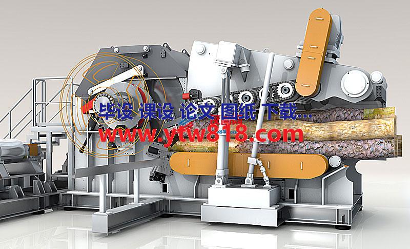 Wood Chipper Machine削木机3D图纸 Solidworks设计