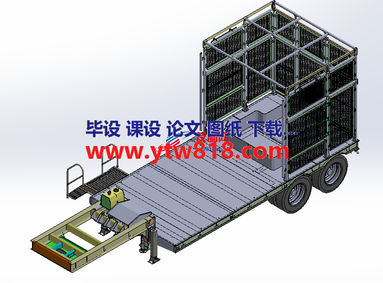 变电站low bed拖车3D图纸 Solidworks设计