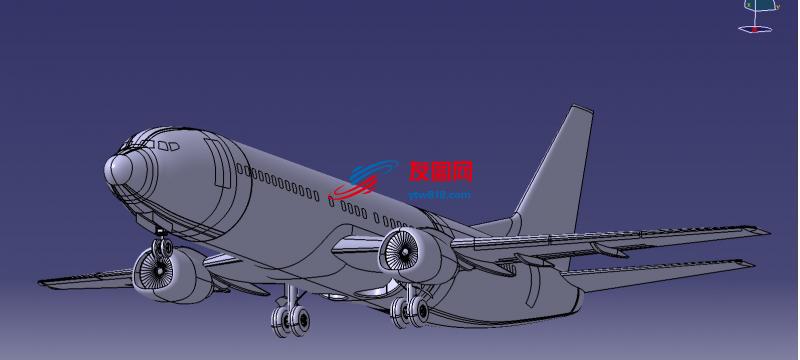 波音737-400飞机简易模型3D图纸 STP格式