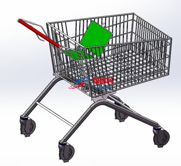 超市购物车SolidWorks模型