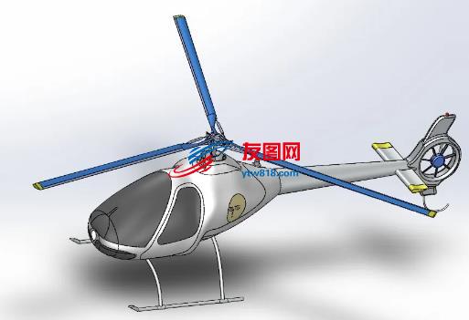 G2直升机简易模型3D图纸 Solidworks设计