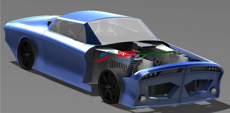 轿车跑车详细模型3D图纸 STEP格式