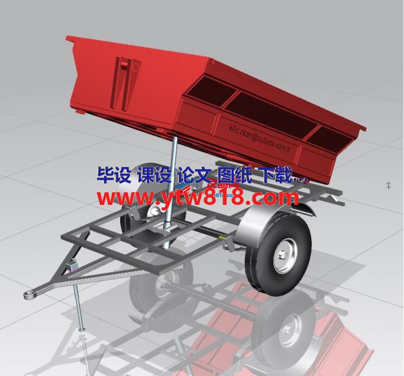 农用拖车平板拖车3D数模图纸 STP格式