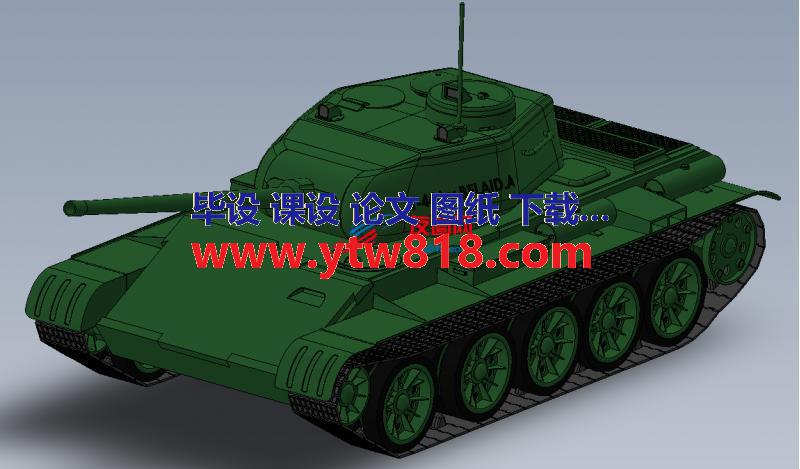 T-44中型坦克模型3D图纸 Solidworks设计 附IGS