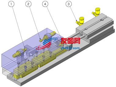 使用气缸的单轴组件