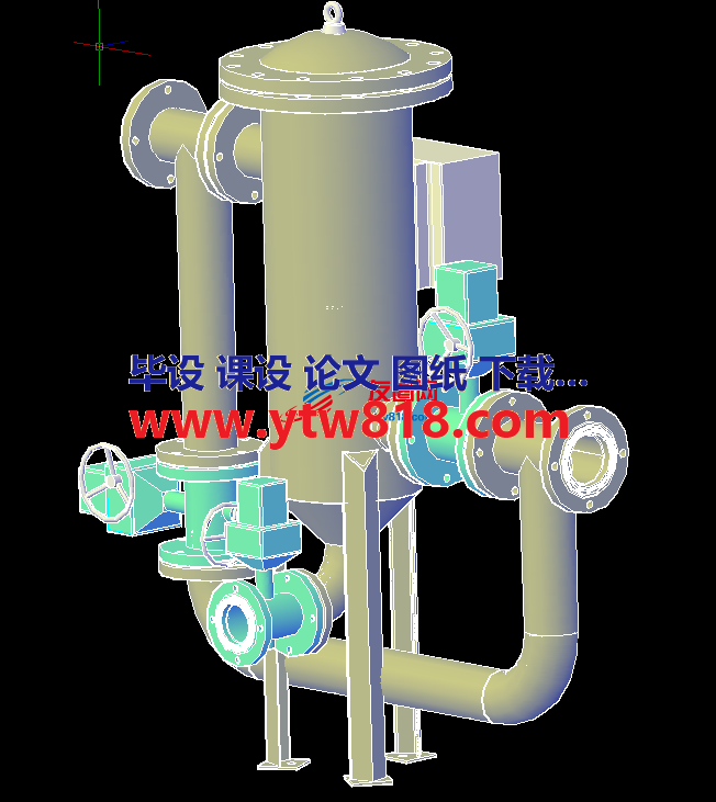 RZPP-100-1.6智能多级精密过滤器CAD总图及3D图