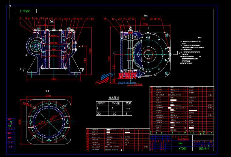 蜗轮减速器CAD详图