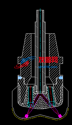 双流道PDC钻头示意图