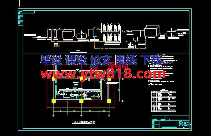 江苏某工程纯净水机房平面及工艺流程图