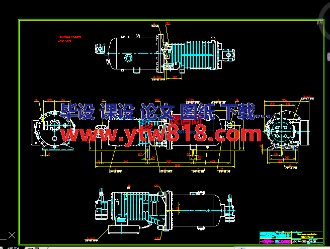 整体型螺杆压缩机的CAD图纸