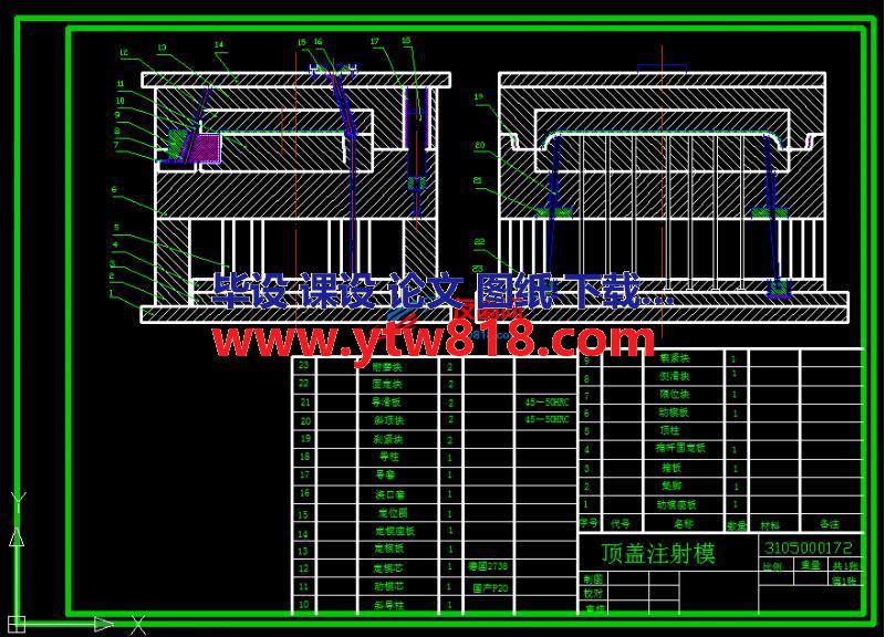 顶盖注射模设计（含CAD图纸）