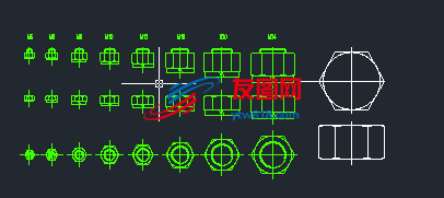 各种螺母图纸