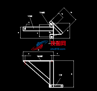 4.7米刮渣机后挡铁零件图