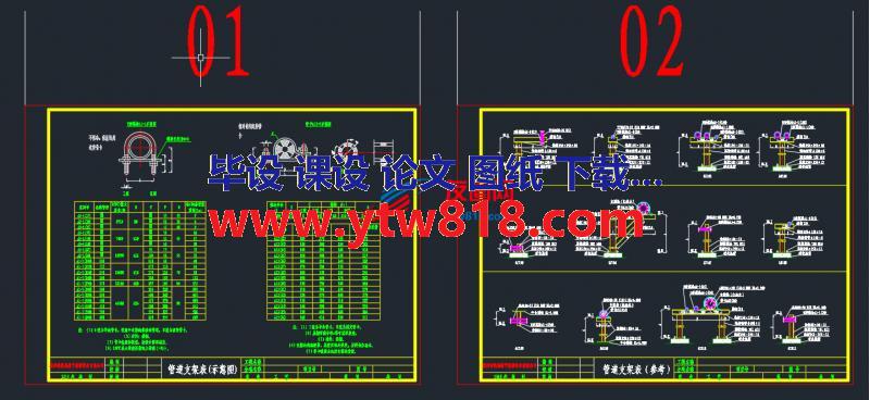 管道支架表(示意图)HGT21629-1999图