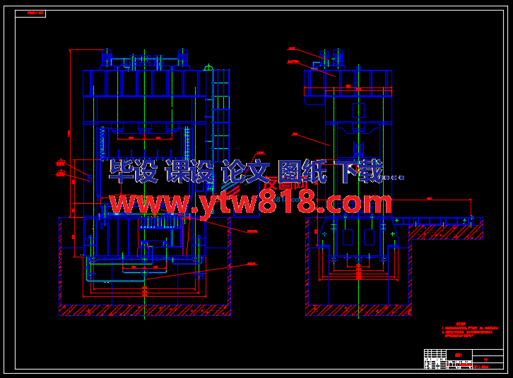 800吨冲压机CAD图纸
