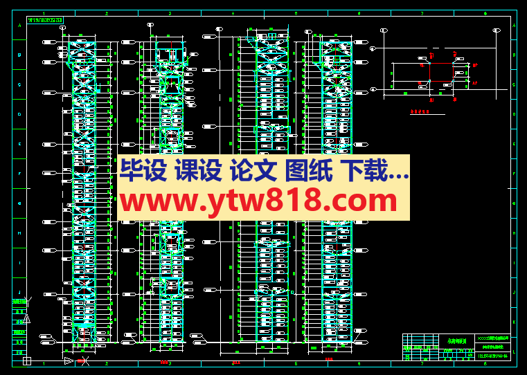 8吨客货电梯井架柱脚部装图（dwg、exb两种格式各一张图）