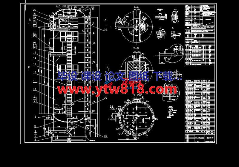 88.4立热水储蓄罐详细设计图