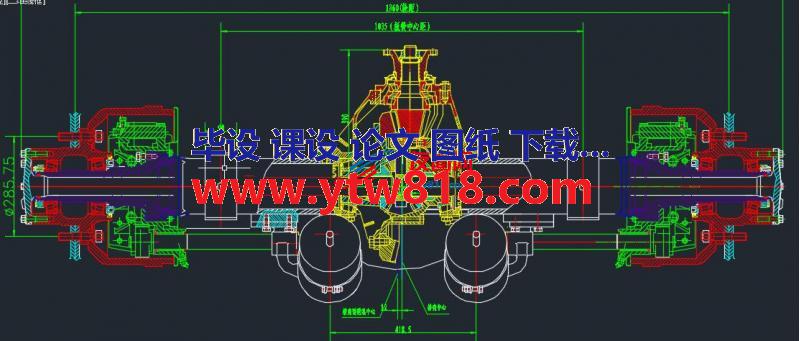 单级驱动后桥总成CAD图