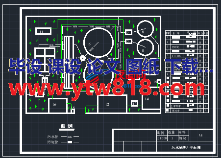 污水厂平面布置CAD图