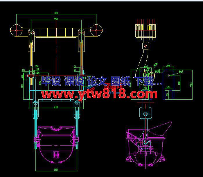 100吨铁水反倒龙门吊具改造模型