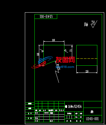 U148-001U148抓斗挡块图纸