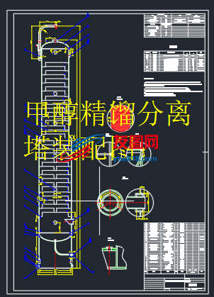 甲醇精馏分离塔装配图