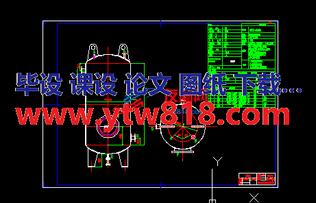 3立方的压缩空气储气罐DWG格式