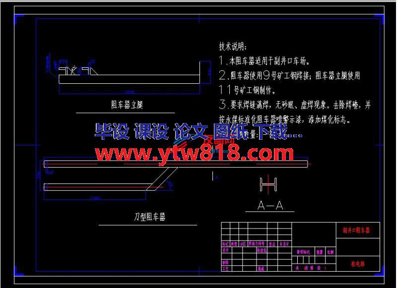 煤矿副井口阻车器