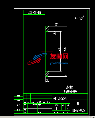 U148-005U148抓斗挡圈图纸