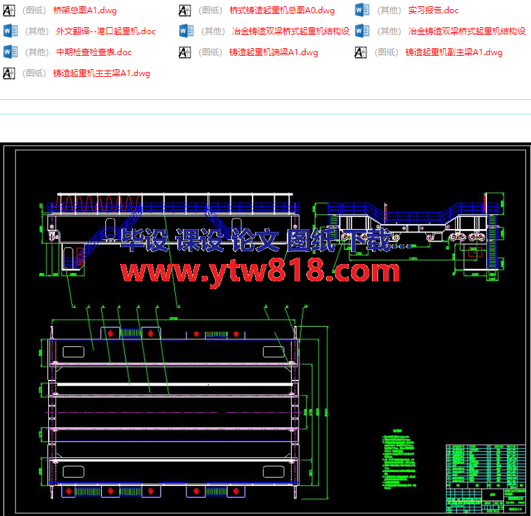 冶金铸造双梁桥式起重机结构设计