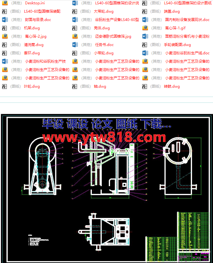 LS4060型圆锥筛的设计