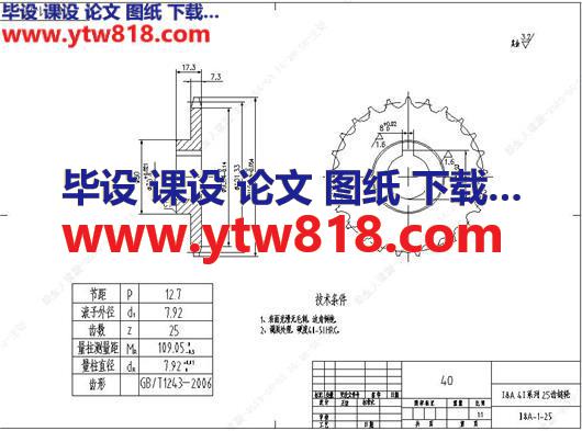 链轮08A 40系列 25齿