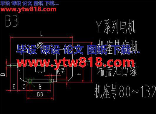 B3机座号80～132主视图