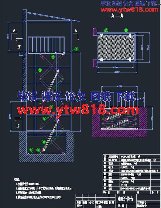 液压升降台 CAD图纸